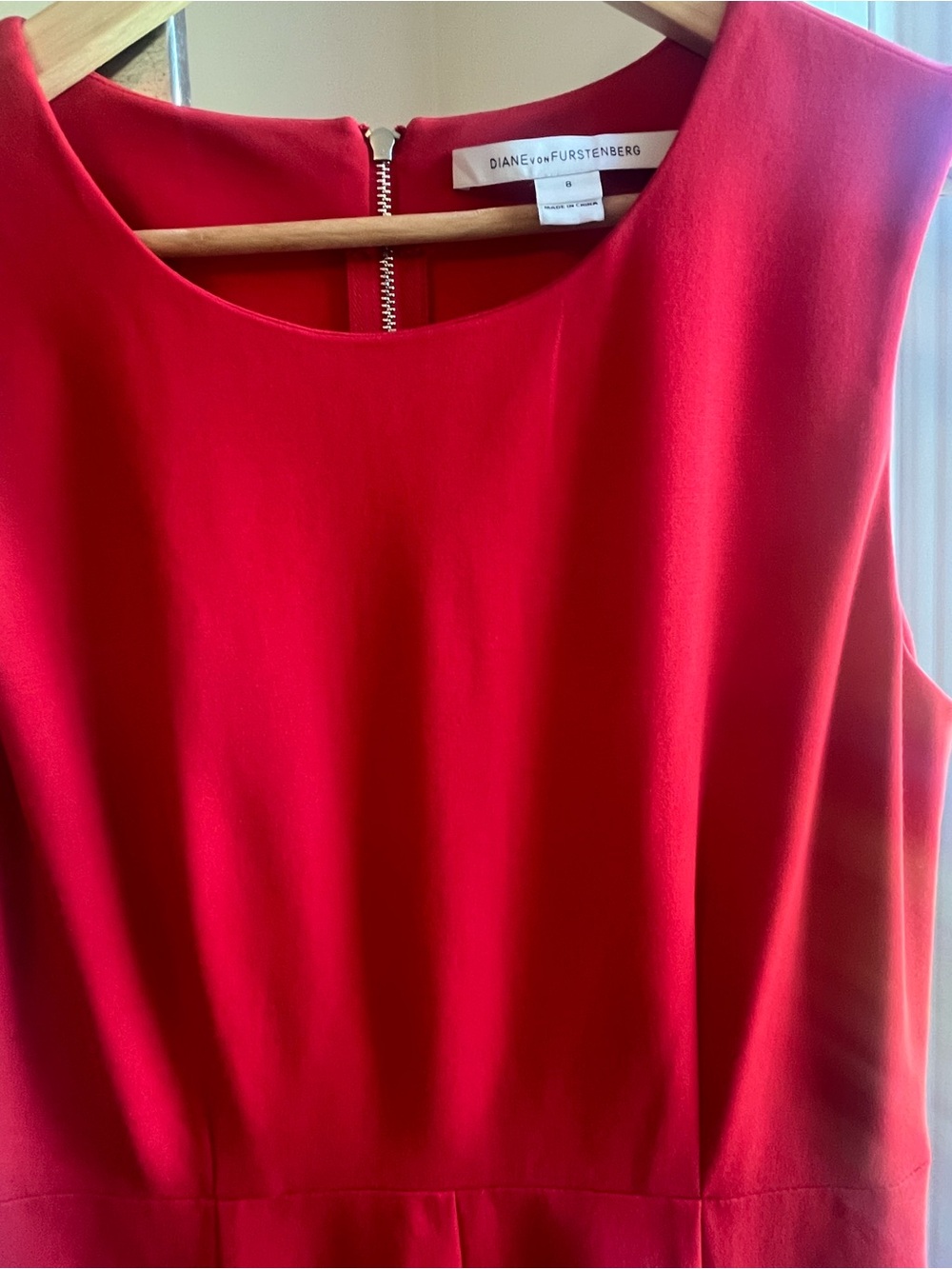 Diane Von Furstenberg Red Sleeveless Sheath Dress